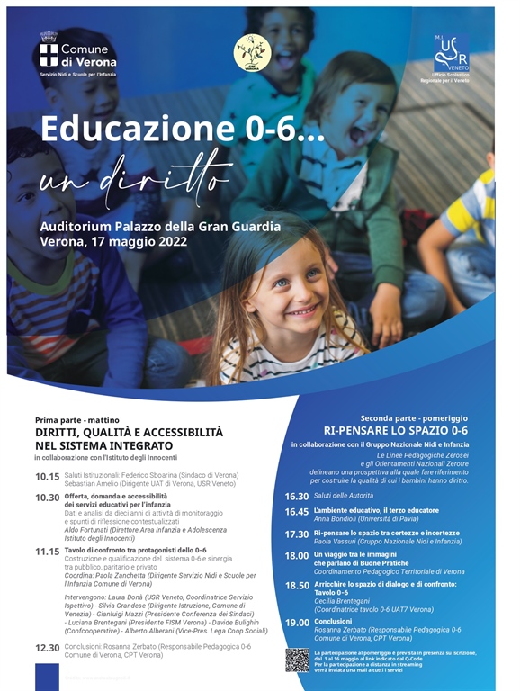 Pedagogia infantile: le buone pratiche al convegno “Educazione 0-6...un diritto”, il 17 maggio a Verona