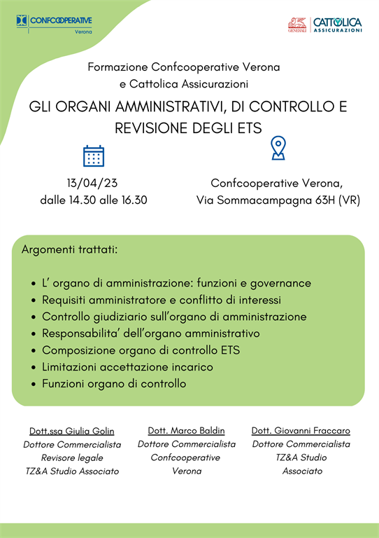 Formazione Confcooperative Verona e Cattolica Assicurazioni