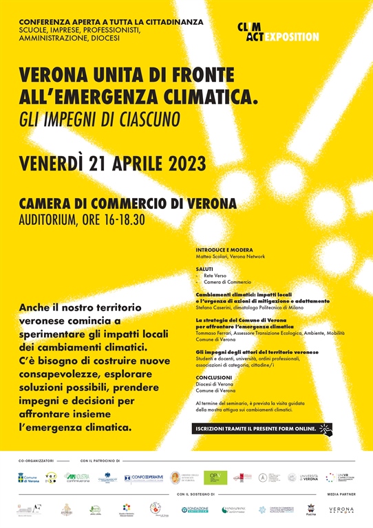 CLIM-ACT! Expo - conferenza "Verona unita di fronte all'Emergenza Climatica: gli impegni di ciascuno"