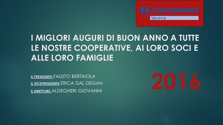 Auguri di buon anno da Confcooperative Verona