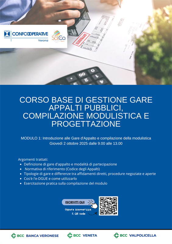 Corso base di gestione Gare Appalti Pubblici, Compilazione Modulistica e Progettazione