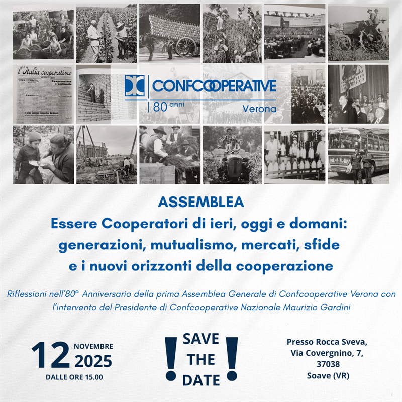 Assemblea per l’80esimo anniversario di Confcooperative Verona