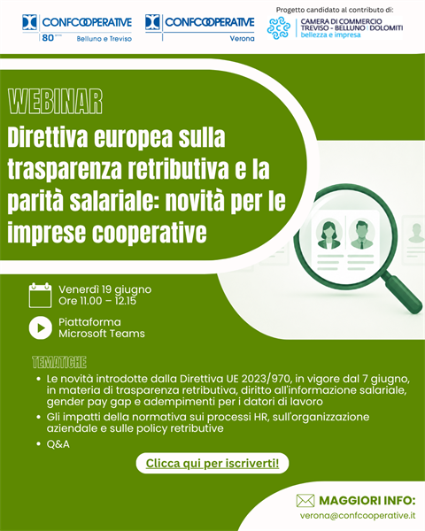 WEBINAR Direttiva UE sulla trasparenza retributiva e parità salariale